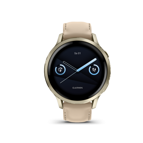 Garmin Venu® 4 Lunar Gold / Bőrszíjjal– 41mm