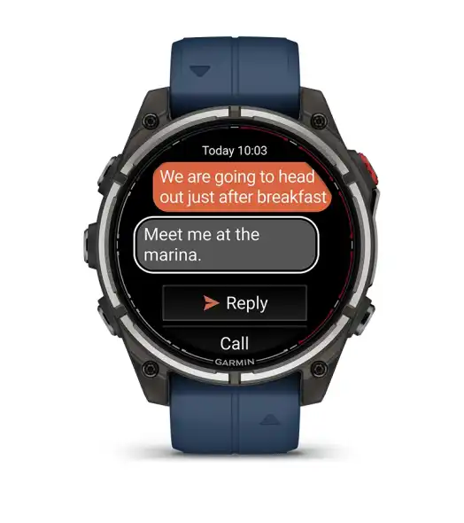 Garmin quatix 8 Pro műholdas &uuml;zenetk&uuml;ld&eacute;s - h&aacute;l&oacute;zaton k&iacute;v&uuml;li kommunik&aacute;ci&oacute; ak&aacute;r 50 m&eacute;rf&ouml;ldre a partt&oacute;l