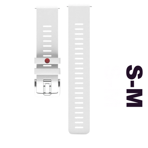 Polar Quick 22mm fehér szilikon óraszíj S-M méretben, ezüst csattal
