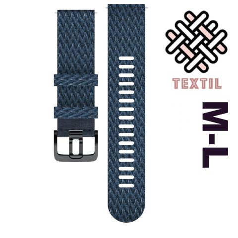 Polar Quick 22mm Blue paracord textil-nylon óraszíj M-L méretben, fekete csattal