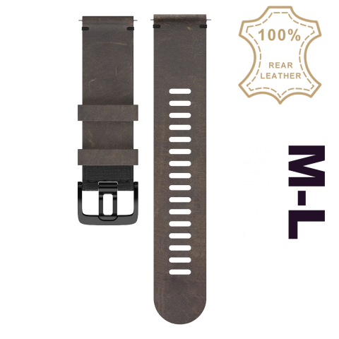 Polar Quick 22mm barna bőr óraszíj M-L méretben fekete csattal