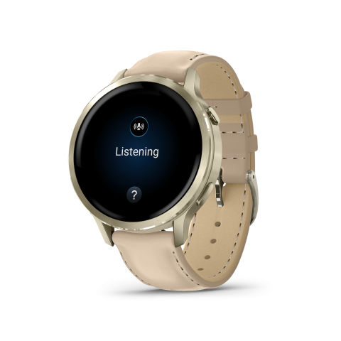 Garmin Venu® 4 Lunar Gold / Bőrszíjjal– 41mm