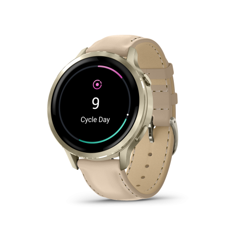 Garmin Venu® 4 Lunar Gold / Bőrszíjjal– 41mm