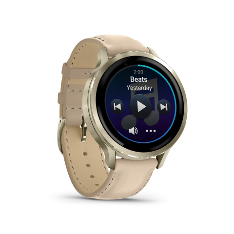 Garmin Venu® 4 Lunar Gold / Bőrszíjjal– 41mm