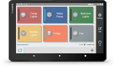 Garmin Camper 12V elektronika vezérlés – PowerSwitch digitális kapcsolódoboz világítás és ventilátor vezérlése lakóautóban