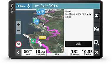 Garmin Camper okos értesítések – SMS és telefonos értesítések megjelenítése a navigátor kijelzőjén