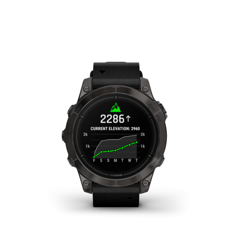 Garmin Epix Pro Sapphire (47mm) CarbonGray DLC Fekete bőr és fekete szilikon szíjjakkal (exclusive)