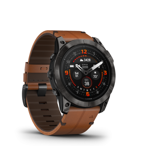 Garmin Epix Pro Sapphire (51mm) Carbon Gray DLC Titan gesztenyebőr óraszíjjal (exclusive)ium