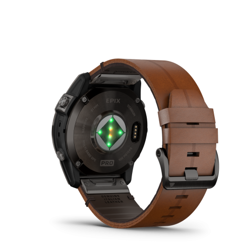 Garmin Epix Pro Sapphire (51mm) Carbon Gray DLC Titan gesztenyebőr óraszíjjal (exclusive)ium