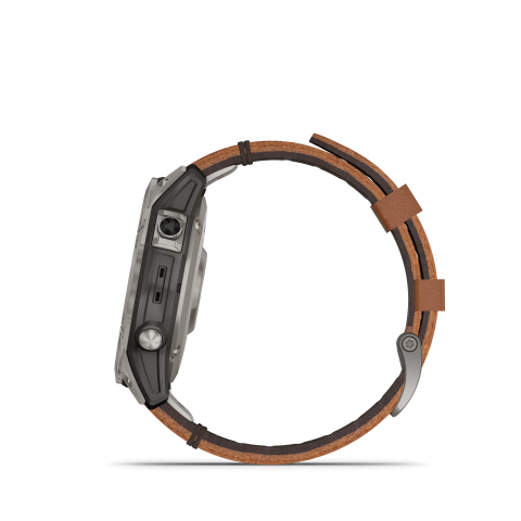 Garmin Fenix 7 PRO Sapphire Solar Carbon Gray DLC Titanium Gesztenyebarna bőrszíjjal (Exclusive)