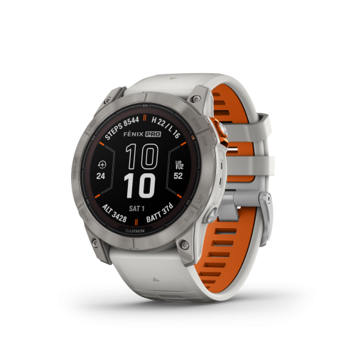 Garmin Fenix 7X PRO Sapphire Solar Titanium, Gray-Orange Szíjjal
