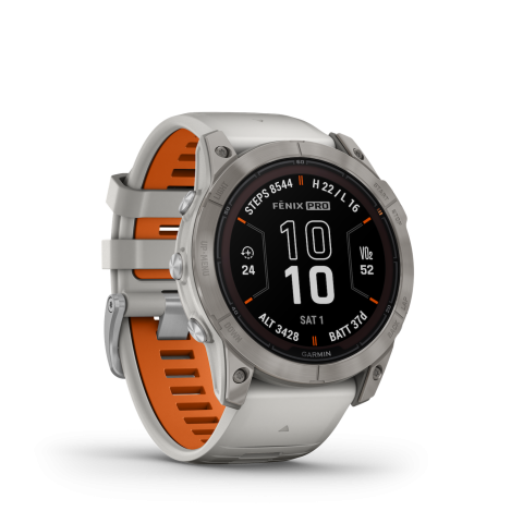 Garmin Fenix 7X PRO Sapphire Solar Titanium, Gray-Orange Szíjjal
