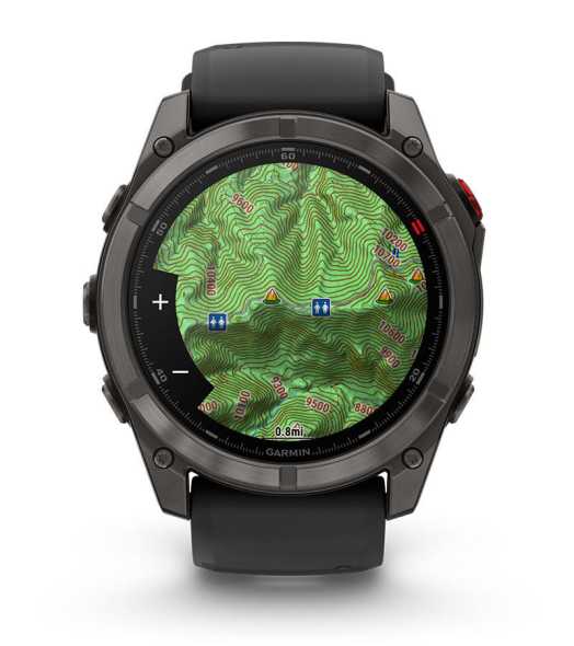 Garmin F&eacute;nix 8 Pro t&eacute;rk&eacute;pes navig&aacute;ci&oacute; - TopoActive t&eacute;rk&eacute;pek domborzat&aacute;rny&eacute;kol&aacute;ssal