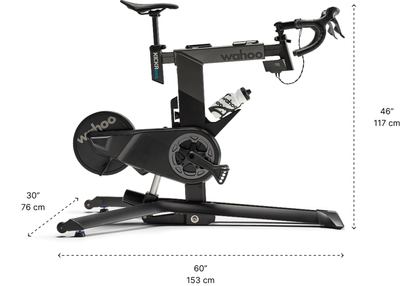 Wahoo Kickr Bike Pro &ndash; M&eacute;retek &eacute;s dimenzi&oacute;k diagram