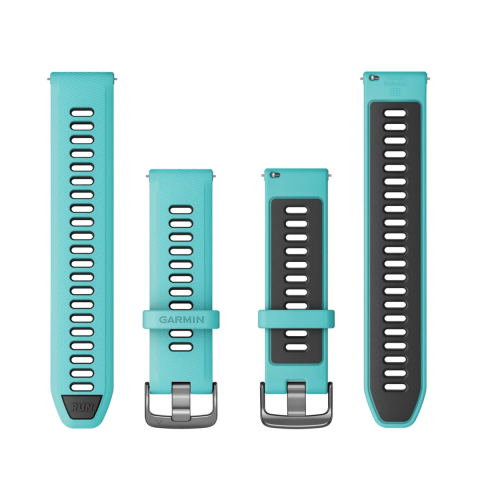 Garmin Quick Release 22mm Aqua/Black színű szilikon óraszíj, palaszürke csatal. SKU: 010-11251-A2