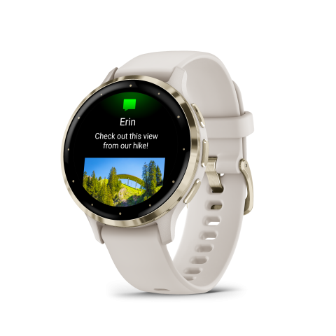 Garmin Venu® 3s Soft Gold / French Gray bőrszíjjas
010-02785-55