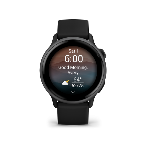 Garmin vívoactive® 6 Slate: palaszörke színben fekete szíjjal