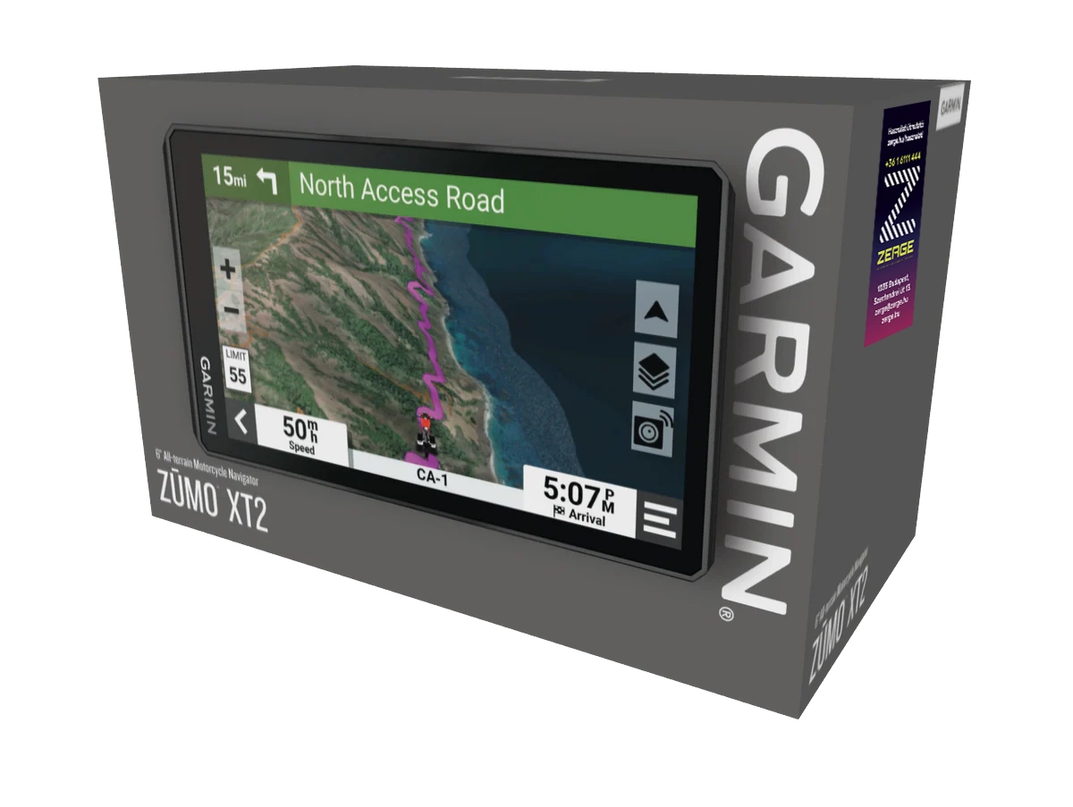 Garmin Zūmo XT2 doboz tartalma - GPS navigáció motoros tartóval és tartozékokkal