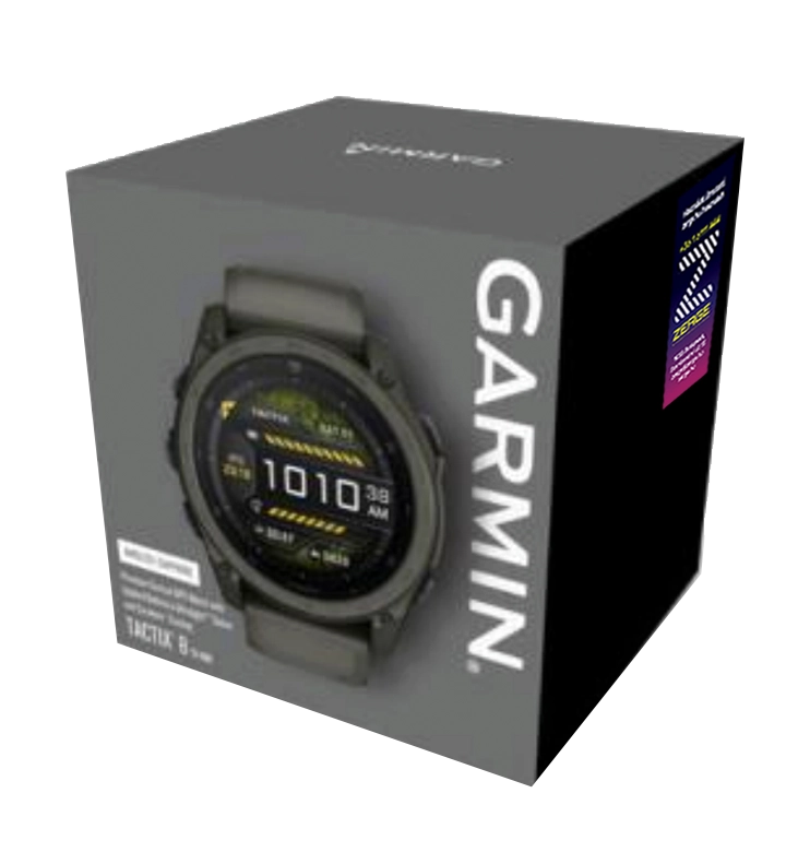 Garmin Tactix 8 51mm AMOLED Cerakote csomag tartalma - doboz &eacute;s tartoz&eacute;kok