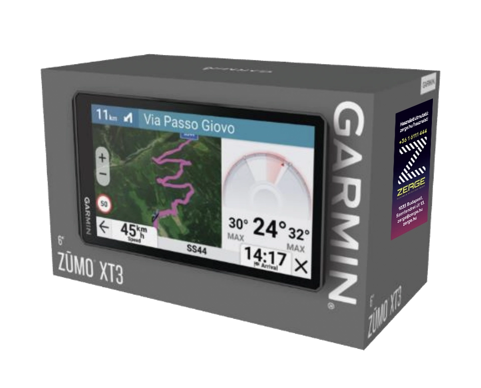 Garmin Zūmo XT3 motoros GPS navig&aacute;ci&oacute; doboz tartalma